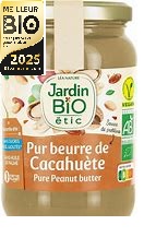 1er prix des meilleurs produits bio 2025 catégorie Pâtes à tartiner, confitures et miels - Pur beurre de cacahuète - jardin bio étic