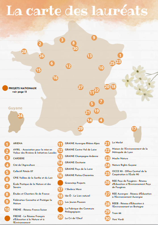 Carte des Lauréats